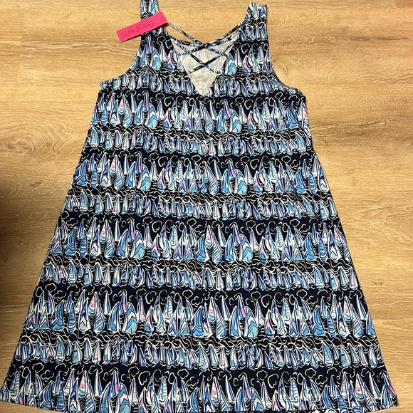 Lilly Pulitzer Kristen dress low tide navy sales and stripes size large NWT - Picture 6 of 9